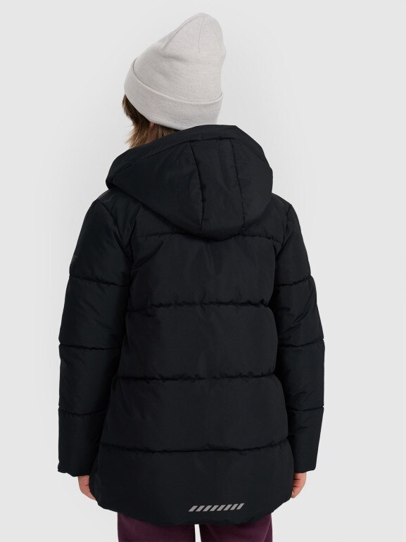 Chłopięca kurtka puchowa pikowana 4F 4FJRAW25TDJAM0805 - czarna