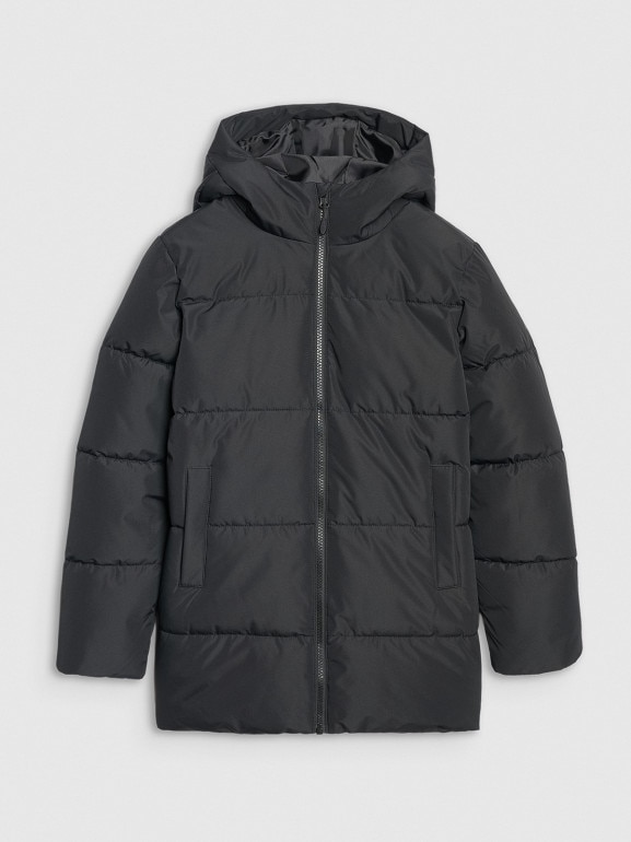 Chłopięca kurtka puchowa pikowana 4F 4FJRAW25TDJAM0805 - czarna