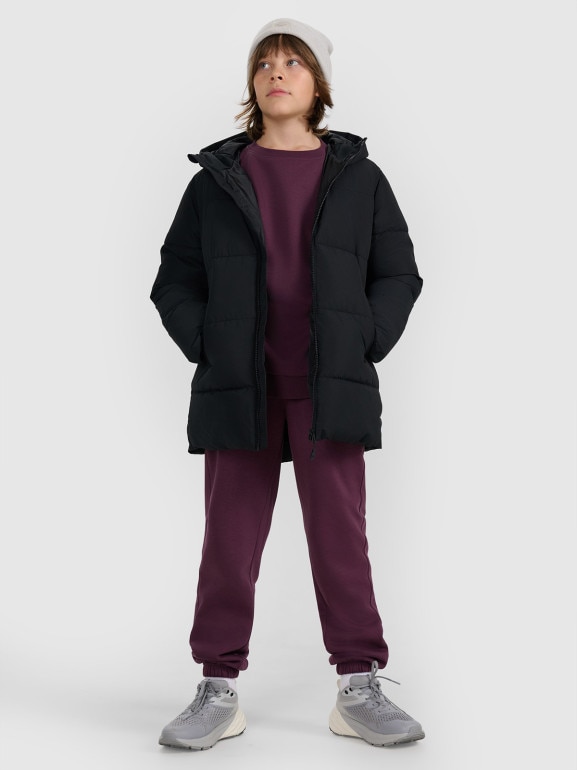 Chłopięca kurtka puchowa pikowana 4F 4FJRAW25TDJAM0805 - czarna