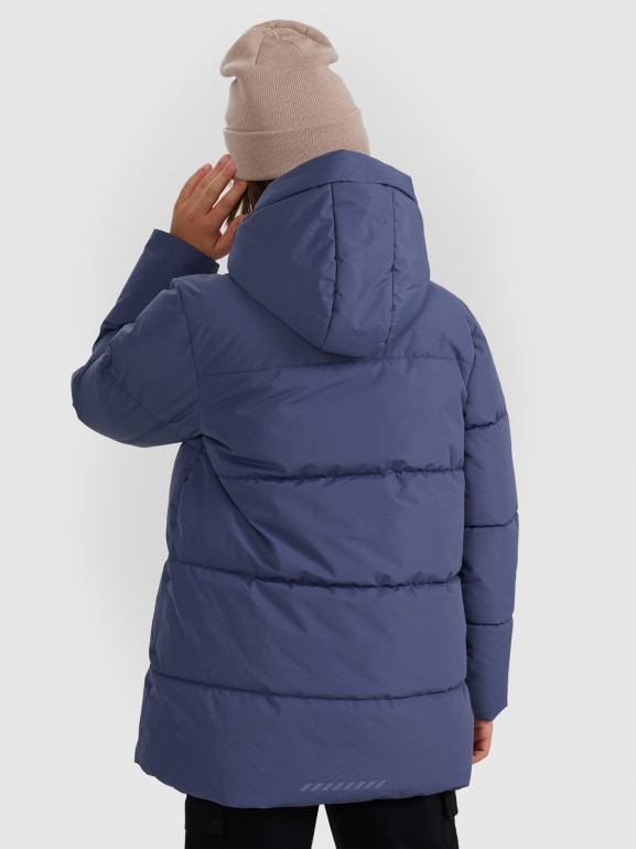 Chłopięca kurtka puchowa pikowana 4F 4FJRAW25TDJAM0805 - granatowa