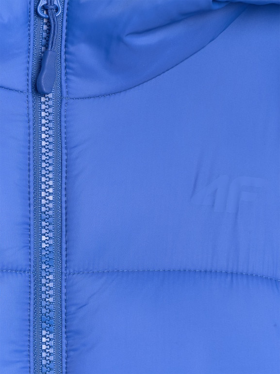 Chłopięca kurtka puchowa pikowana 4F 4FJRAW25TDJAM0809 - niebieska