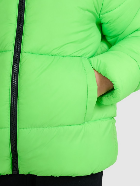 Chłopięca kurtka puchowa pikowana 4F 4FJRAW25TDJAM0809 - zielona