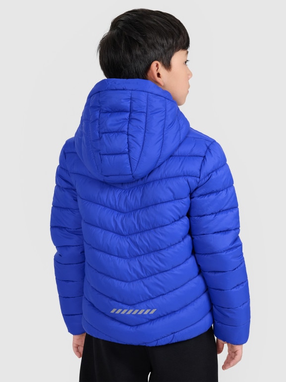 Chłopięca kurtka puchowa pikowana 4F 4FJRAW25TDJAM0819 - niebieska