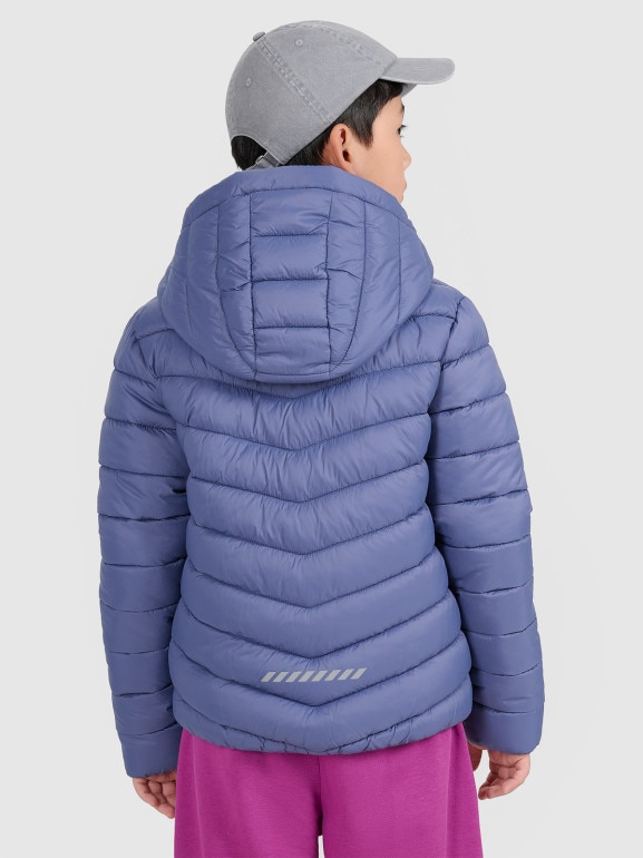 Chłopięca kurtka puchowa pikowana 4F 4FJRAW25TDJAM0819 - niebieska