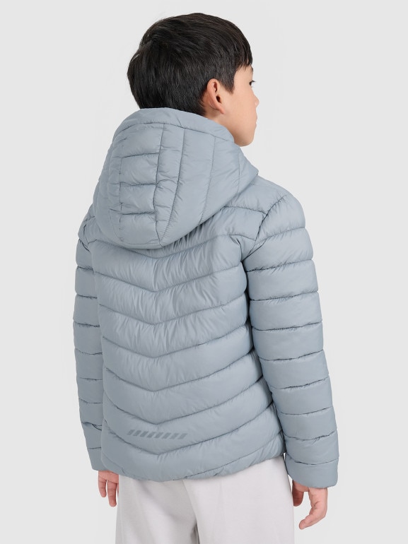 Chłopięca kurtka puchowa pikowana 4F 4FJRAW25TDJAM0819 - szara