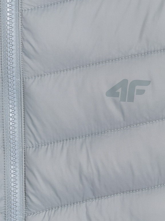 Chłopięca kurtka puchowa pikowana 4F 4FJRAW25TDJAM0819 - szara