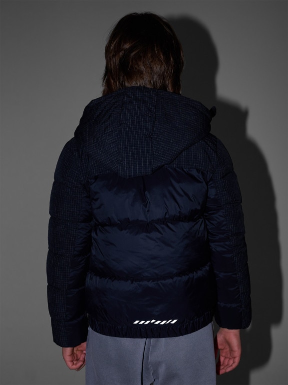 Chłopięca kurtka puchowa pikowana 4F 4FJRAW25TDJAM0820 - czarna