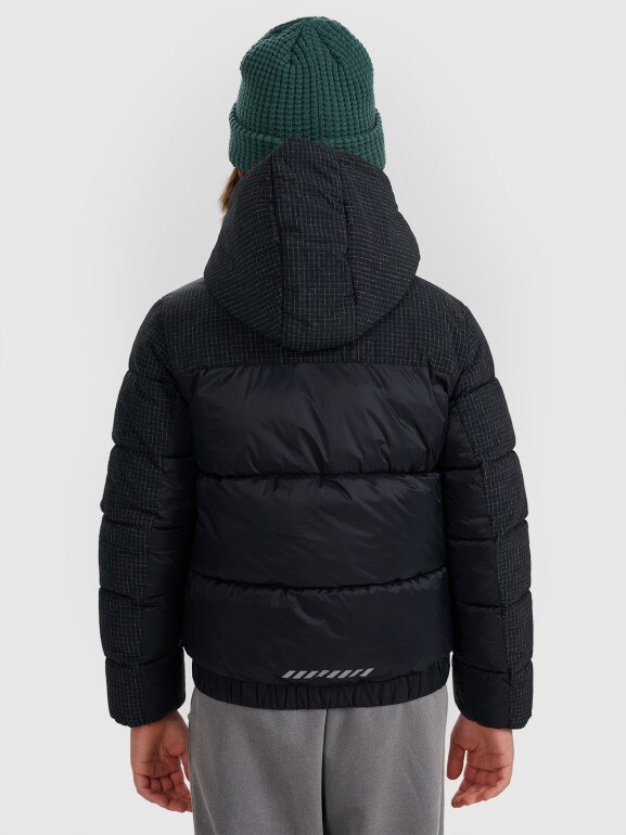 Chłopięca kurtka puchowa pikowana 4F 4FJRAW25TDJAM0820 - czarna