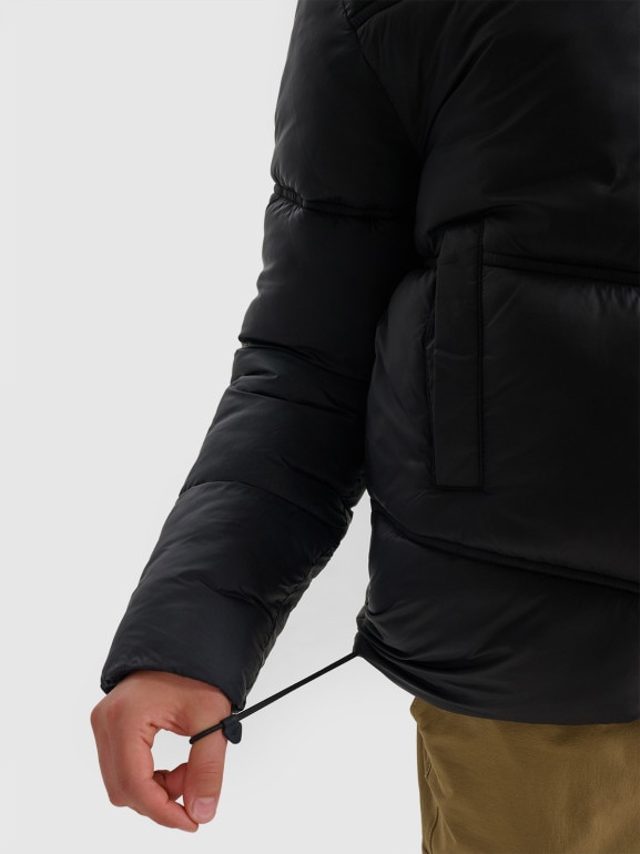 Chłopięca kurtka puchowa pikowana 4F 4FJRAW25TDJAM0821 - czarna