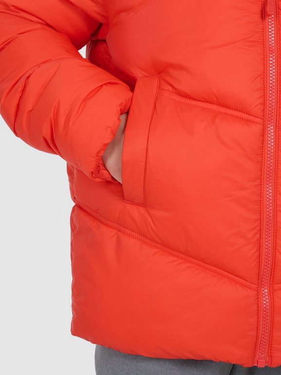 Chłopięca kurtka puchowa pikowana 4F 4FJRAW25TDJAM0821 - czerwona
