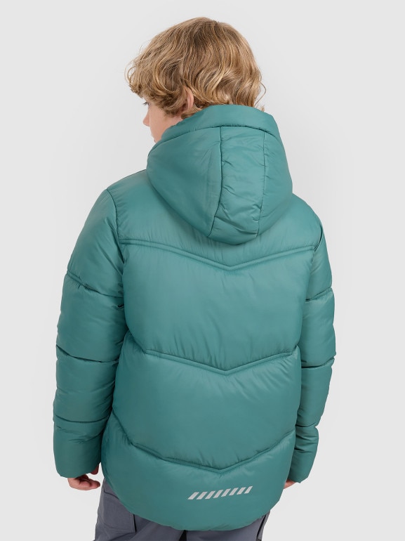 Chłopięca kurtka puchowa pikowana 4F 4FJRAW25TDJAM0821 - zielona