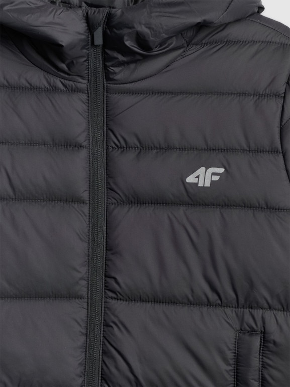 Chłopięca kurtka puchowa pikowana 4F 4FJWSS26TDJAM0741 - czarna