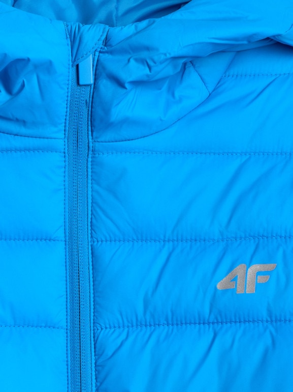 Chłopięca kurtka puchowa pikowana 4F 4FJWSS26TDJAM0741 - niebieska