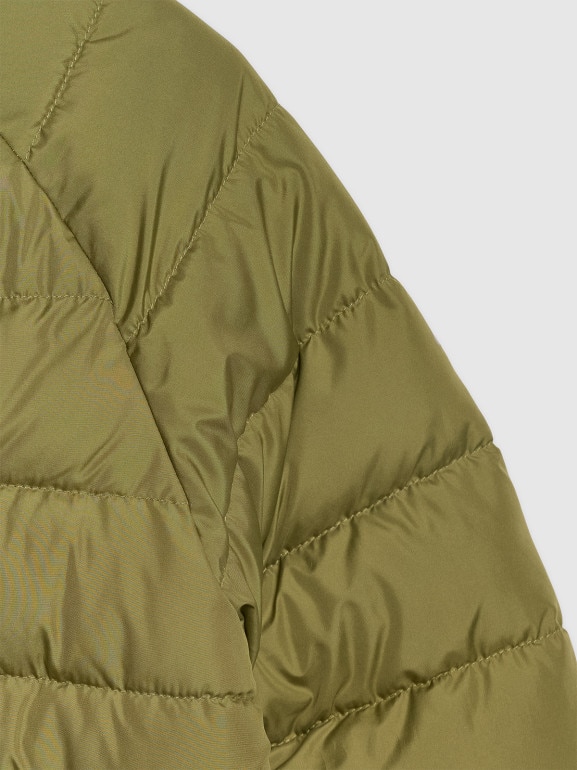 Chłopięca kurtka puchowa pikowana dwustronna 4F 4FJRAW25TDJAM0790 - oliwkowa