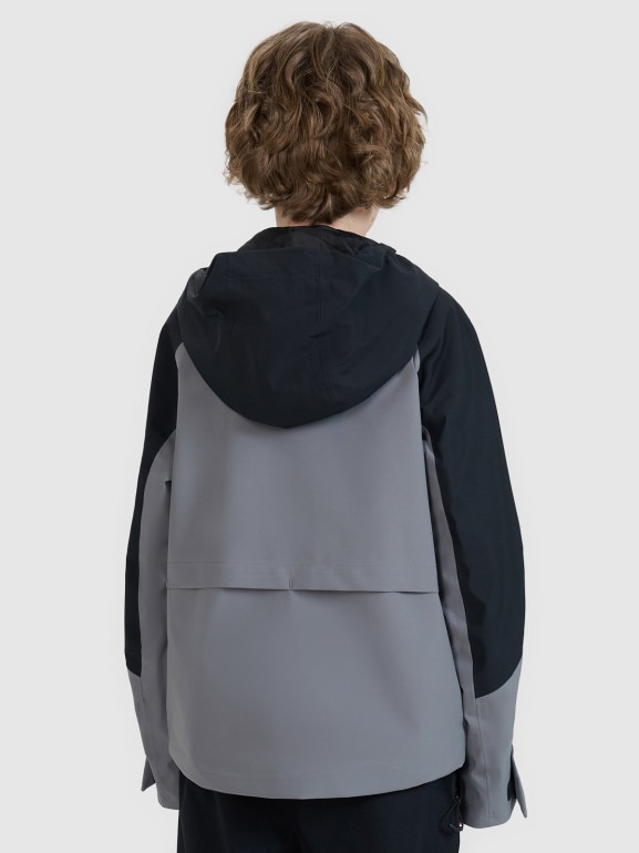 Chłopięca kurtka trekkingowa membrana 5000 4F 4FJWSS25TTJAM681 - szara