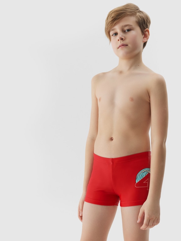 Chłopięce kąpielówki 4F 4FJWSS25USWTM036 - czerwone 
