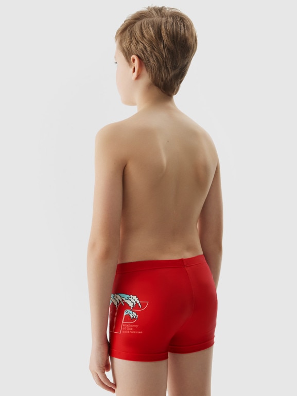 Chłopięce kąpielówki 4F 4FJWSS25USWTM036 - czerwone 