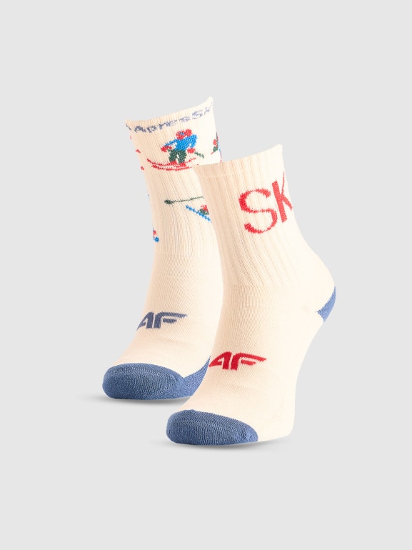 Chłopięce skarpetki wysokie (2-pack) 4F 4FJRAW25USOCM601 - multikolor