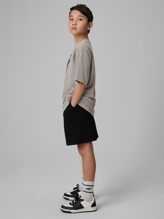 Chłopięce spodenki dresowe 4F 4FJRSS26TSHOM0866 - czarne