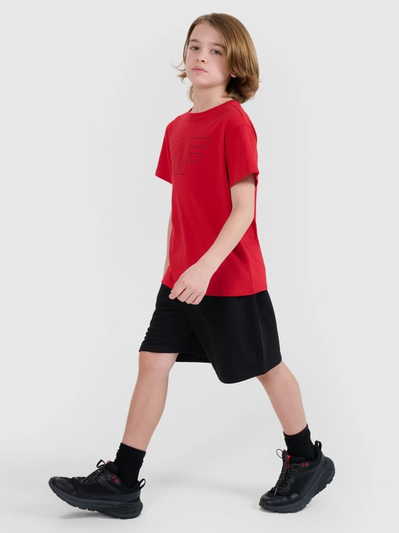 Chłopięce spodenki dresowe 4F 4FJWMM00TSHOM629 - czarne