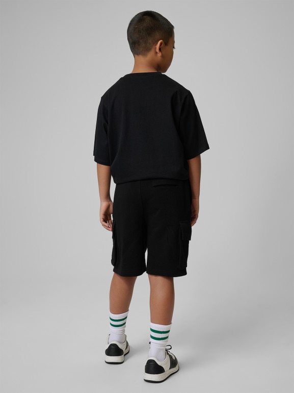 Chłopięce spodenki dresowe 4F 4FJWSS26TSHOM785 - czarne