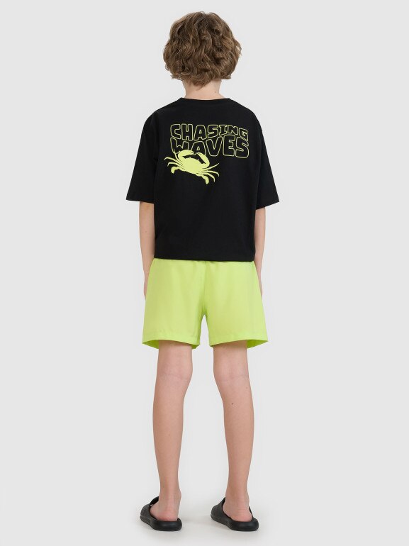 Chłopięce spodenki plażowe 4F 4FJRMM00UBDSM110 - zielone