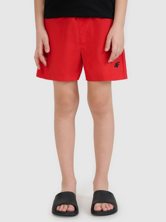 Chłopięce spodenki plażowe 4F 4FJRMM00UBDSM110 - czerwone