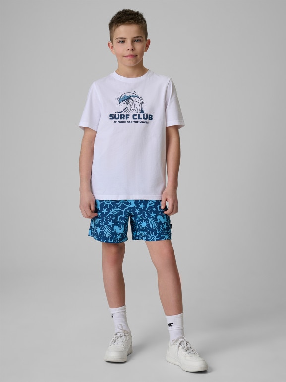 Chłopięce spodenki plażowe 4F 4FJRSS26UBDSM211 - niebieskie 