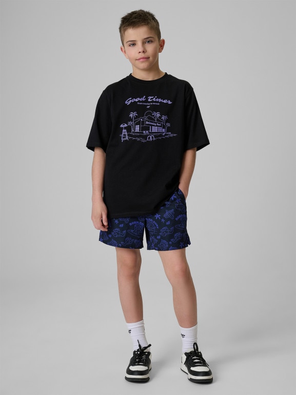 Chłopięce spodenki plażowe 4F 4FJRSS26UBDSM215 - czarne