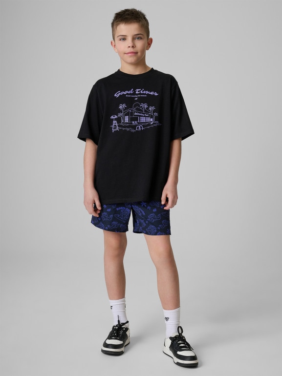 Chłopięce spodenki plażowe 4F 4FJRSS26UBDSM215 - czarne