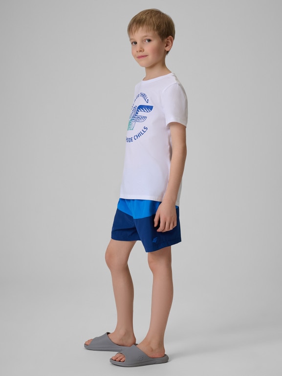 Chłopięce spodenki plażowe 4F 4FJWSS26UBDSM203 - granatowe