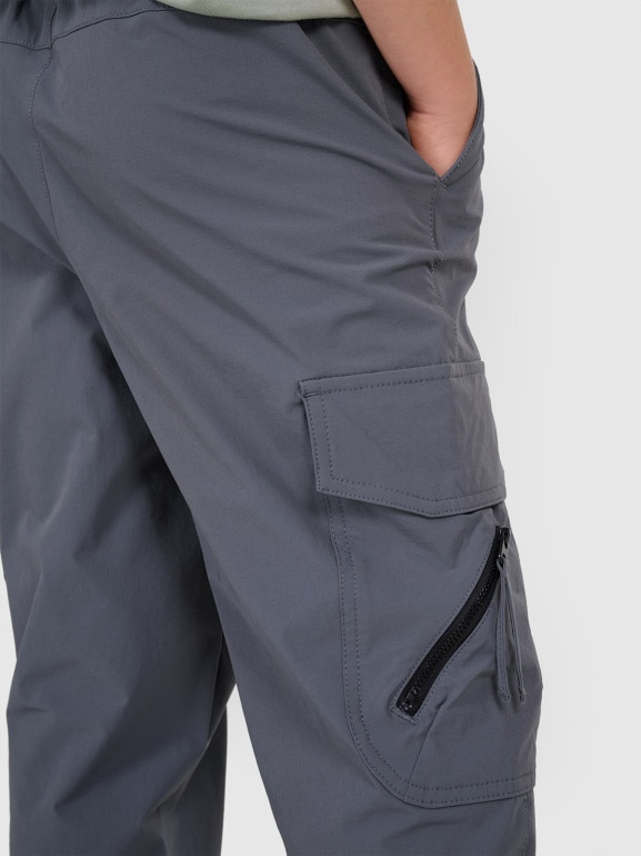 Chłopięce spodnie casual cargo 4F 4FJRAW25TTROM1606 - szare