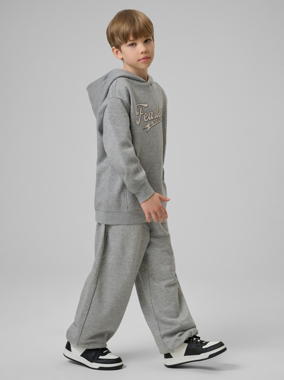 Chłopięce spodnie dresowe 4F 4FJRSS26TTROM1731 - szare