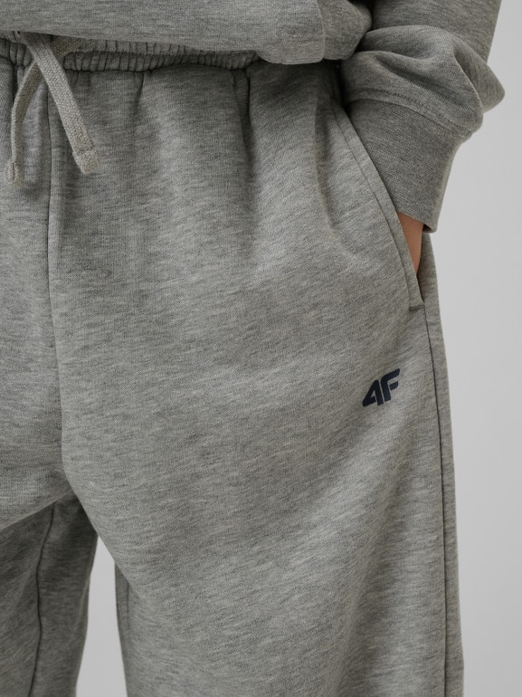 Chłopięce spodnie dresowe 4F 4FJRSS26TTROM1731 - szare