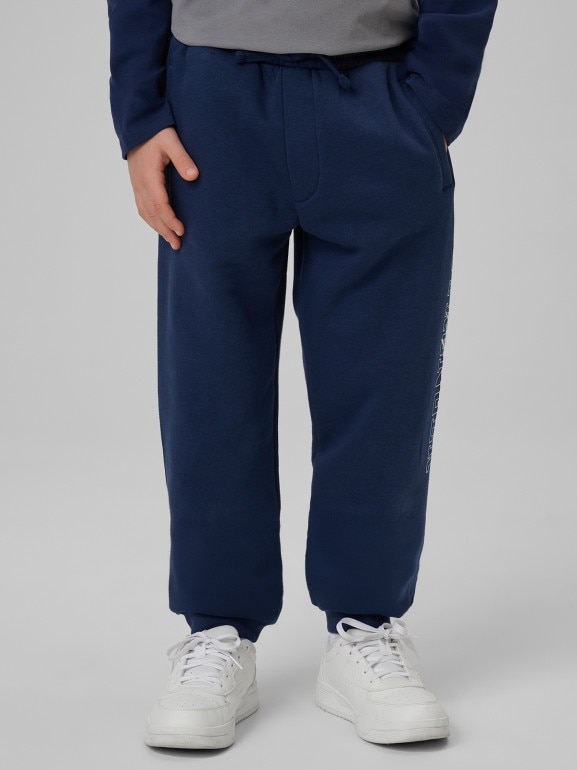 Chłopięce spodnie dresowe 4F 4FJRSS26TTROM1733 - granatowe