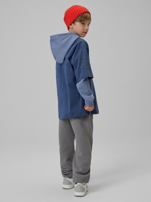 Chłopięce spodnie dresowe 4F 4FJRSS26TTROM1733 - szare