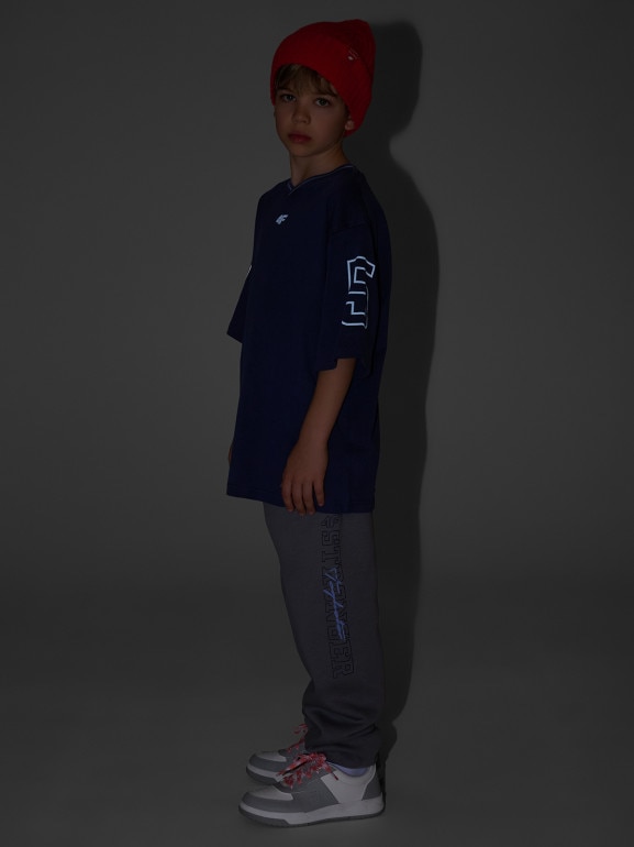 Chłopięce spodnie dresowe 4F 4FJRSS26TTROM1733 - szare