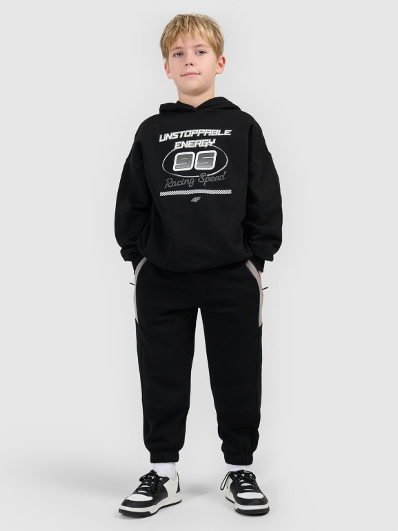 Chłopięce spodnie dresowe 4F 4FJRSS26TTROM1874 - czarne
