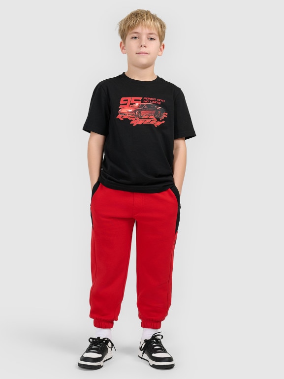 Chłopięce spodnie dresowe 4F 4FJRSS26TTROM1874 - czerwone