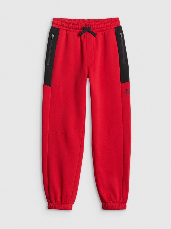Chłopięce spodnie dresowe 4F 4FJRSS26TTROM1874 - czerwone