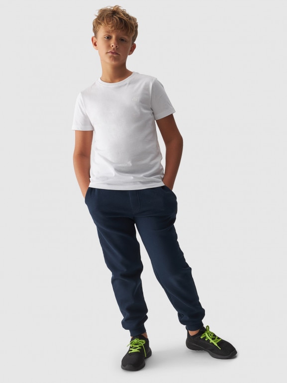 Chłopięce spodnie dresowe 4F 4FJWMM00TTROM0811 - granatowe