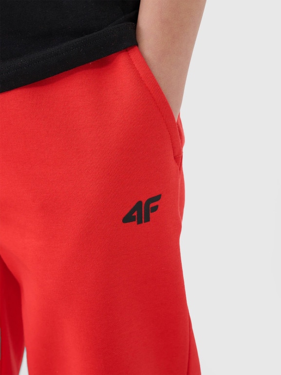 Chłopięce spodnie dresowe 4F 4FJWMM00TTROM0811 - pomarańczowe