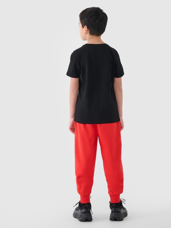 Chłopięce spodnie dresowe 4F 4FJWMM00TTROM0811 - pomarańczowe