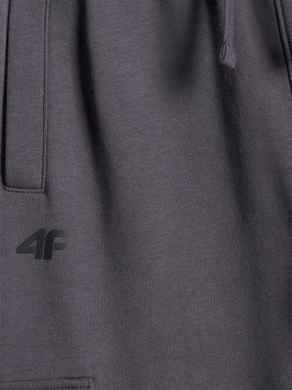 Chłopięce spodnie dresowe cargo 4F 4FJRSS26TTROM1882 - szare
