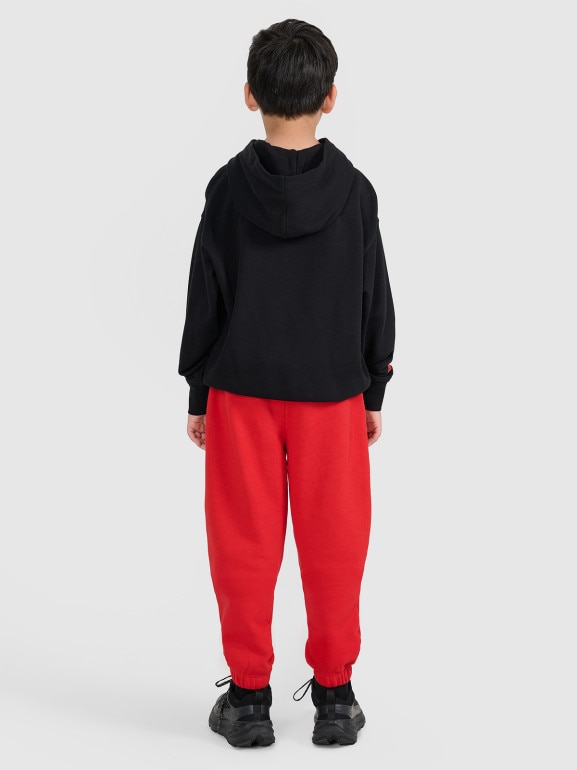 Chłopięce spodnie dresowe joggery 4F 4FJRAW25TTROM1634 - czerwone