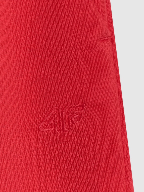 Chłopięce spodnie dresowe joggery 4F 4FJRAW25TTROM1634 - czerwone