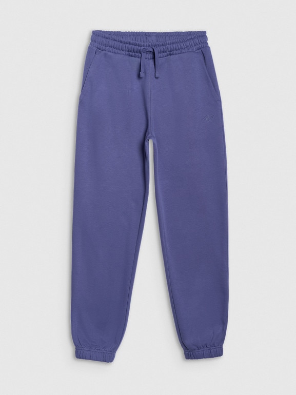 Chłopięce spodnie dresowe joggery 4F 4FJRAW25TTROM1634 - niebieskie