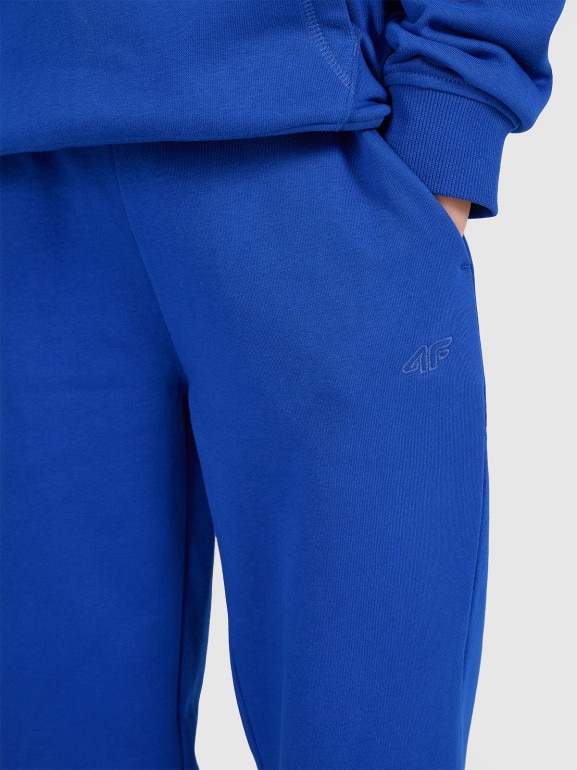 Chłopięce spodnie dresowe joggery 4F 4FJRAW25TTROM1634 - niebieskie