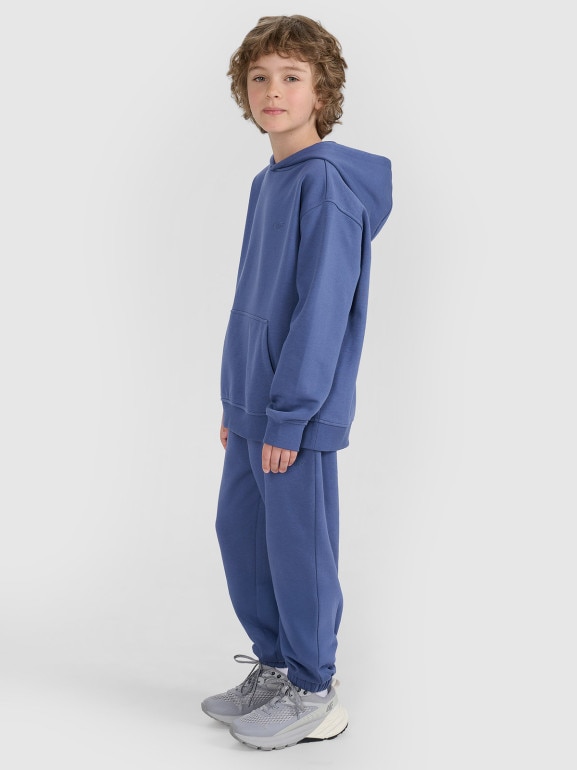 Chłopięce spodnie dresowe joggery 4F 4FJRAW25TTROM1634 - niebieskie