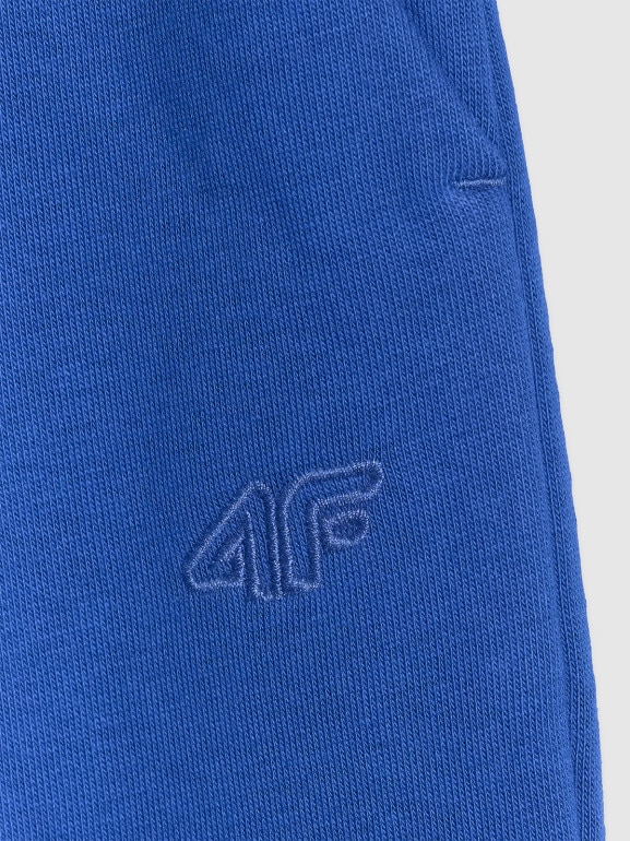Chłopięce spodnie dresowe joggery 4F 4FJRAW25TTROM1634 - niebieskie